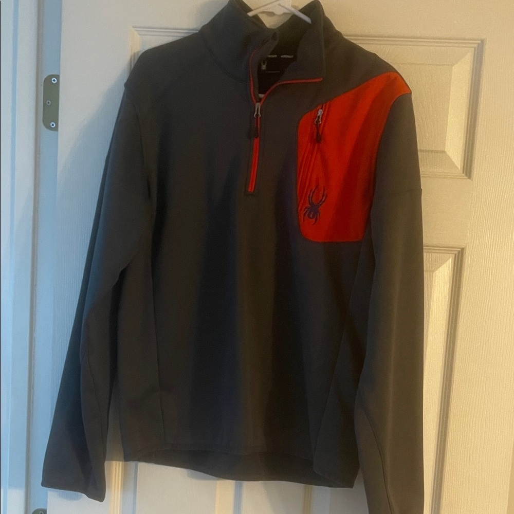 Spyder Red and Gray Quarter-Zip Jacket